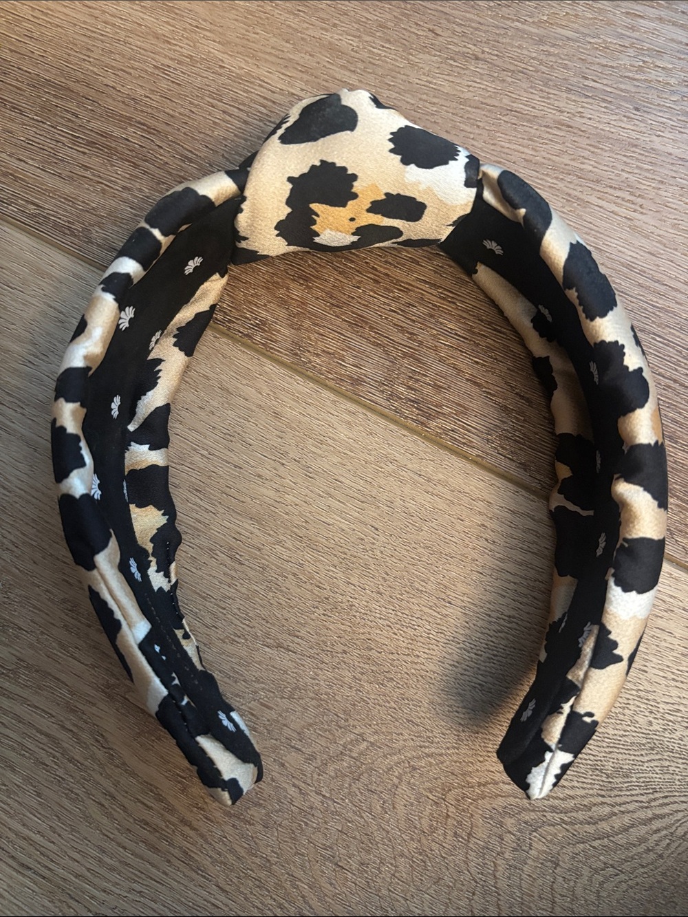 Lele Sadoughi Black and Tan Leopard Knot Headband